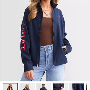 Ariat Women's Navy Bomber Jacket with Red Accents